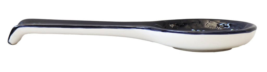 ACK Ceramic Spoon Rest, Cooking Spoon Holder for Kitchen Counter, Utensil Rest for Spoon, Ladle, Spatula, Kitchen Decor