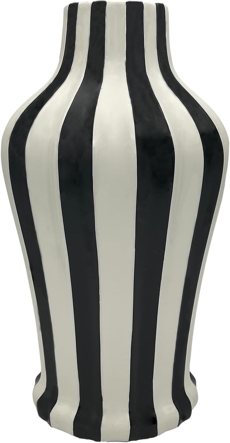 ACK Tuscan Collection Classic Striped Ceramic VASE, Your Choice of Color