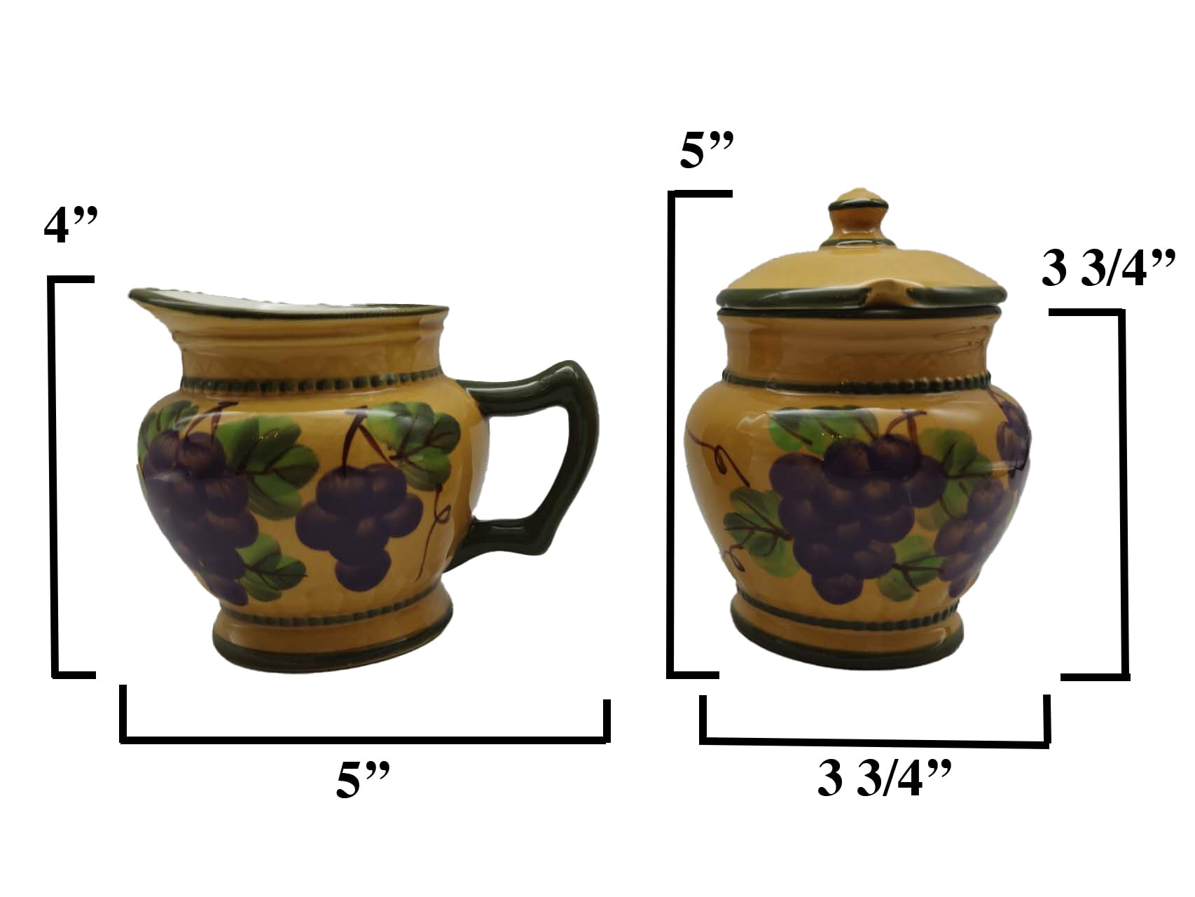ACK Ceramic Cream and Sugar Set