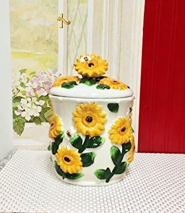 ACK Ceramic Cookie Jar with Lid, Food Storage Jar, Kitchen Décor, Snack Storage Container for Cookie, Candy