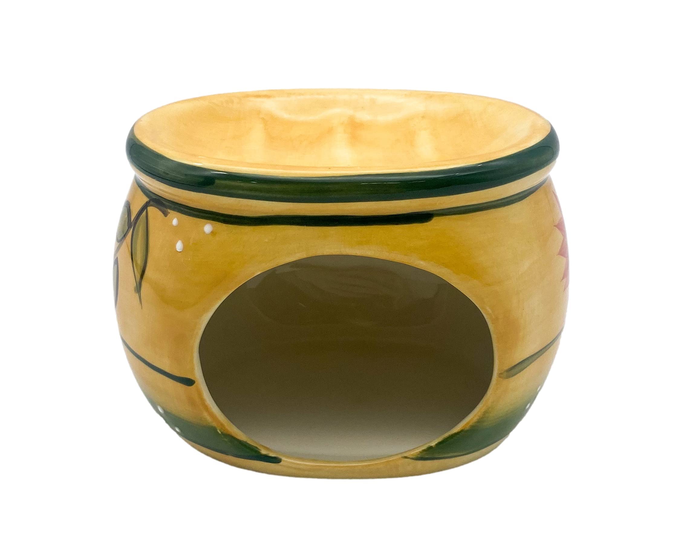 ACK Ceramic Hand Painted Soap/Sponge Holder for Kitchen Sink, Kitchen Décor, Scouring Pad