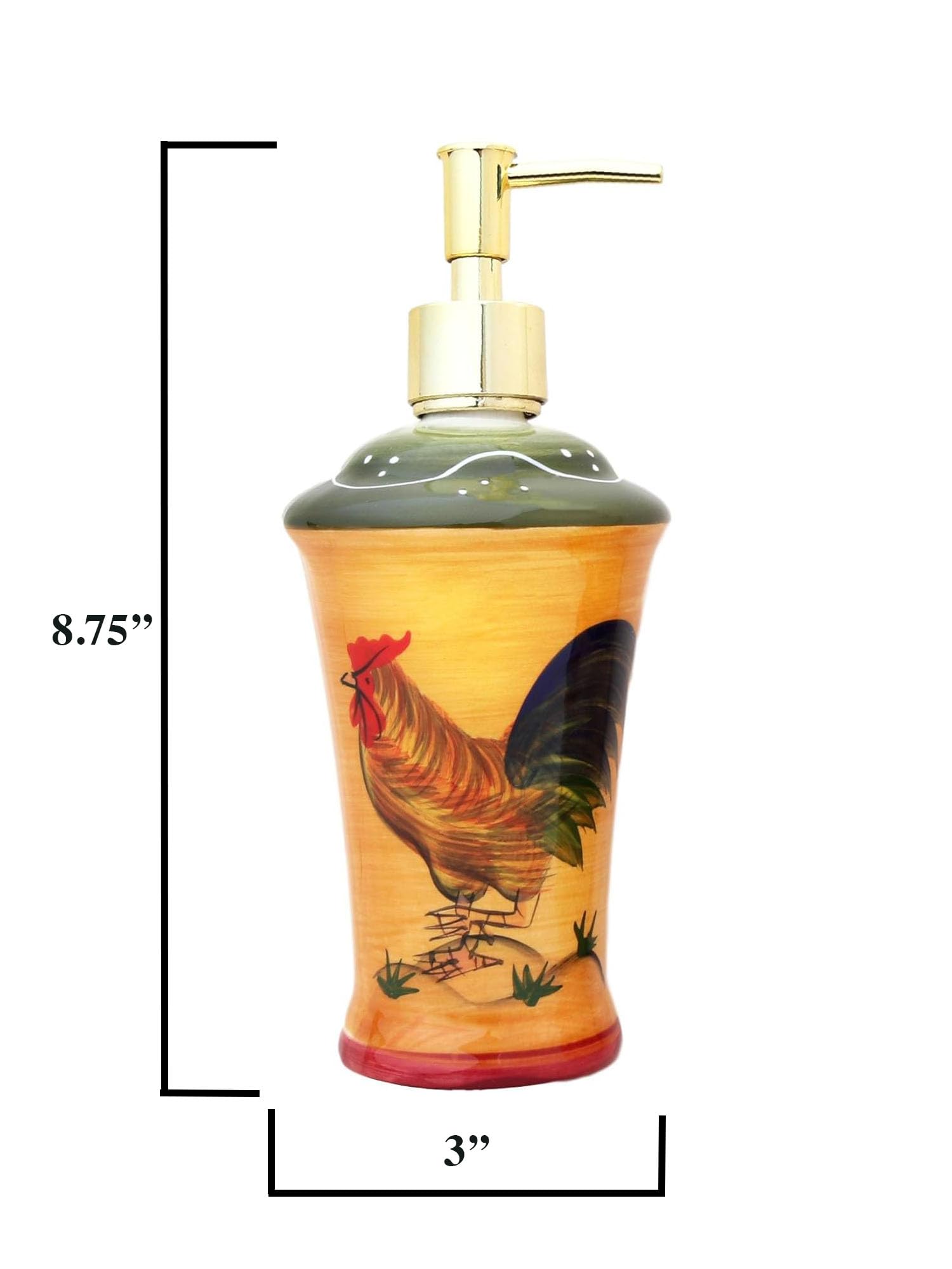 Tuscan Sunshine Country Rooster Hand Painted Collection (SOAP Dispenser)