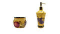 ACK Hand Painted Sponge Holder and Soap Dispenser for Bathroom and Kitchen Countertop, Storage and Organizer