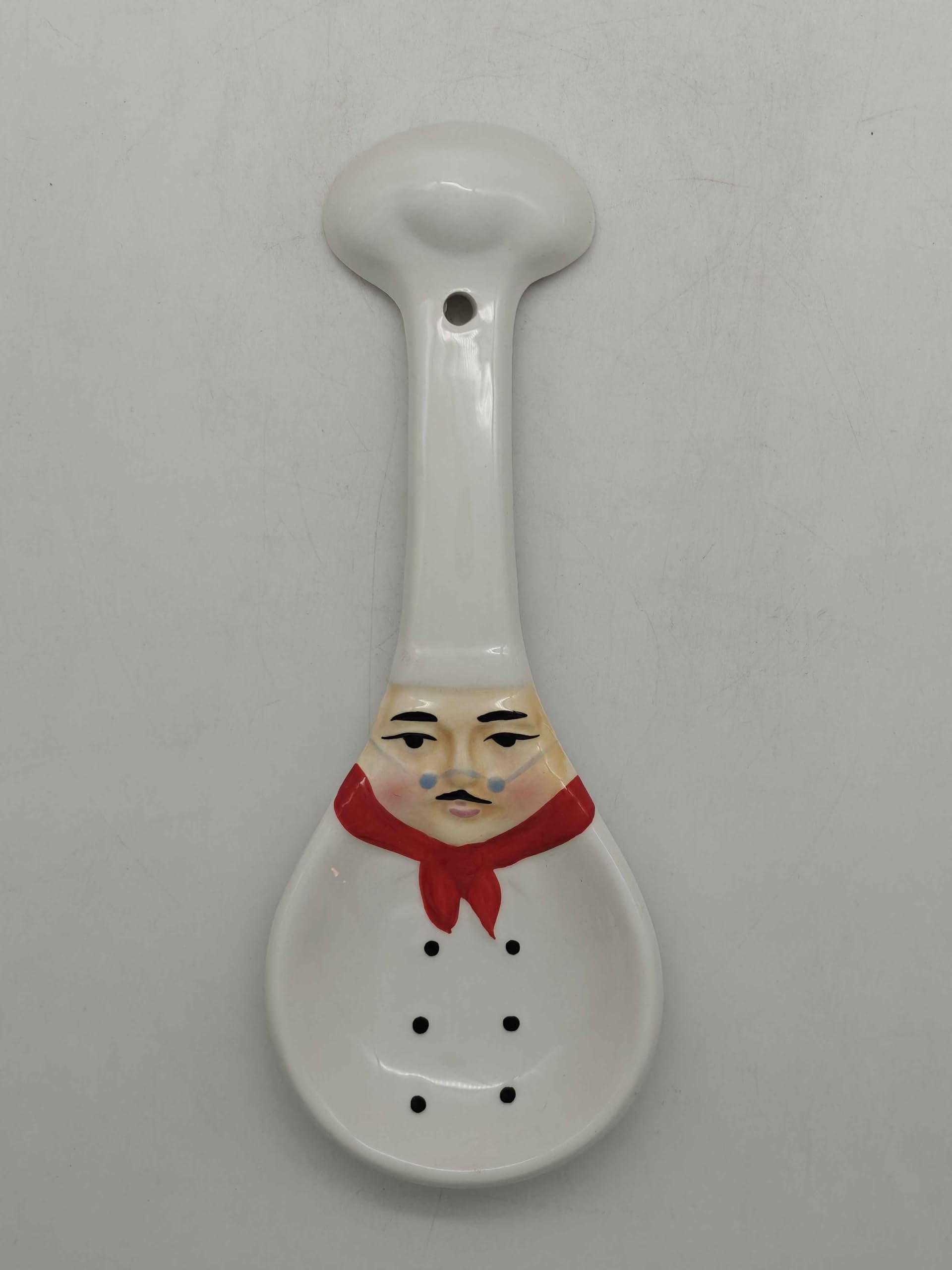 ACK Ceramic Spoon Rest, Cooking Spoon Holder for Kitchen Counter, Utensil Rest for Spoon, Ladle, Spatula, Kitchen Decor