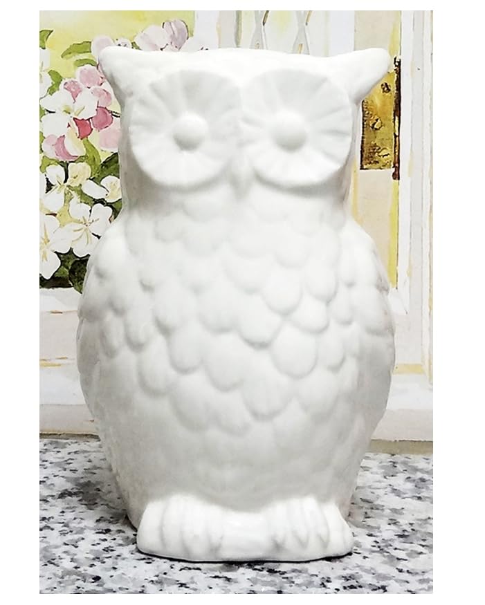 Tuscan Collection Ceramic Owl Coins Money Bank 8"H, By ACK "Your choice of color"