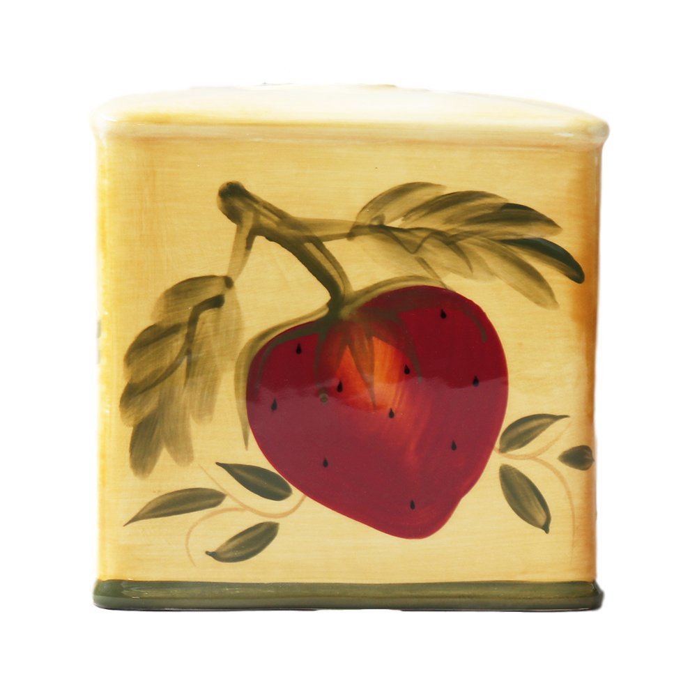 ACK Tuscany Mixed Fruit Delux Ceramic Tissue Box Cover, 88487