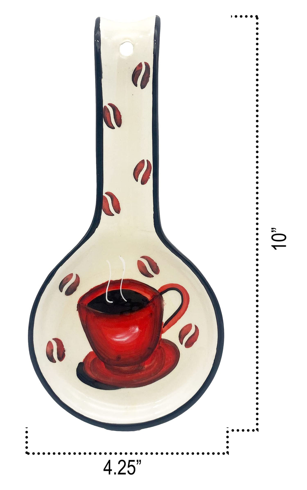 ACK Ceramic Spoon Rest, Cooking Spoon Holder for Kitchen Counter, Utensil Rest for Spoon, Ladle, Spatula, Kitchen Decor