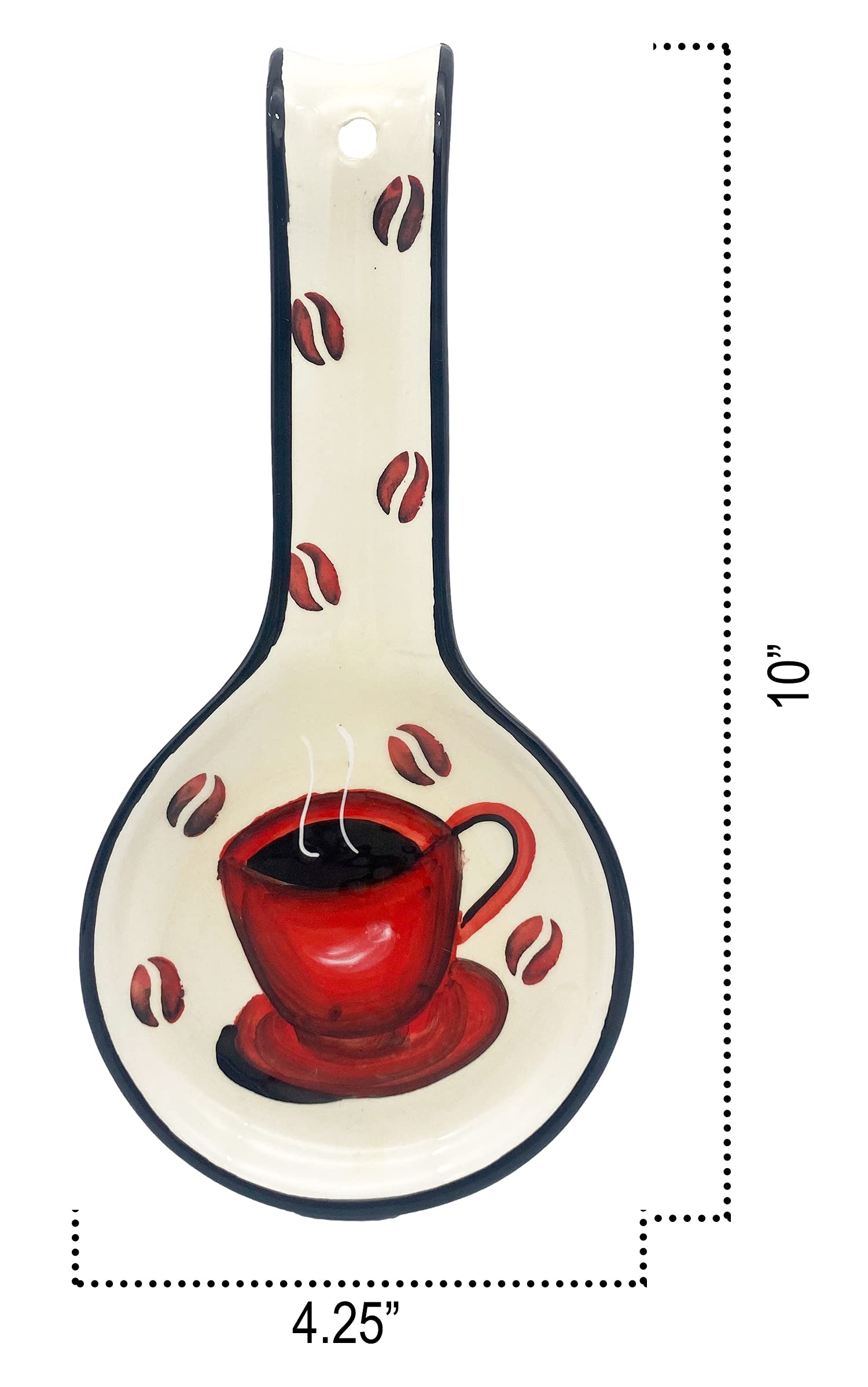 ACK Ceramic Spoon Rest, Cooking Spoon Holder for Kitchen Counter, Utensil Rest for Spoon, Ladle, Spatula, Kitchen Decor