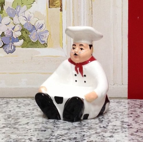 ACK Ceramic Hand Painted Soap/Sponge Holder for Kitchen Sink, Kitchen Décor, Scouring Pad