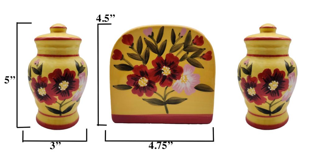ACK Salt and Pepper Shaker, Kitchen Décor with Napkin holder