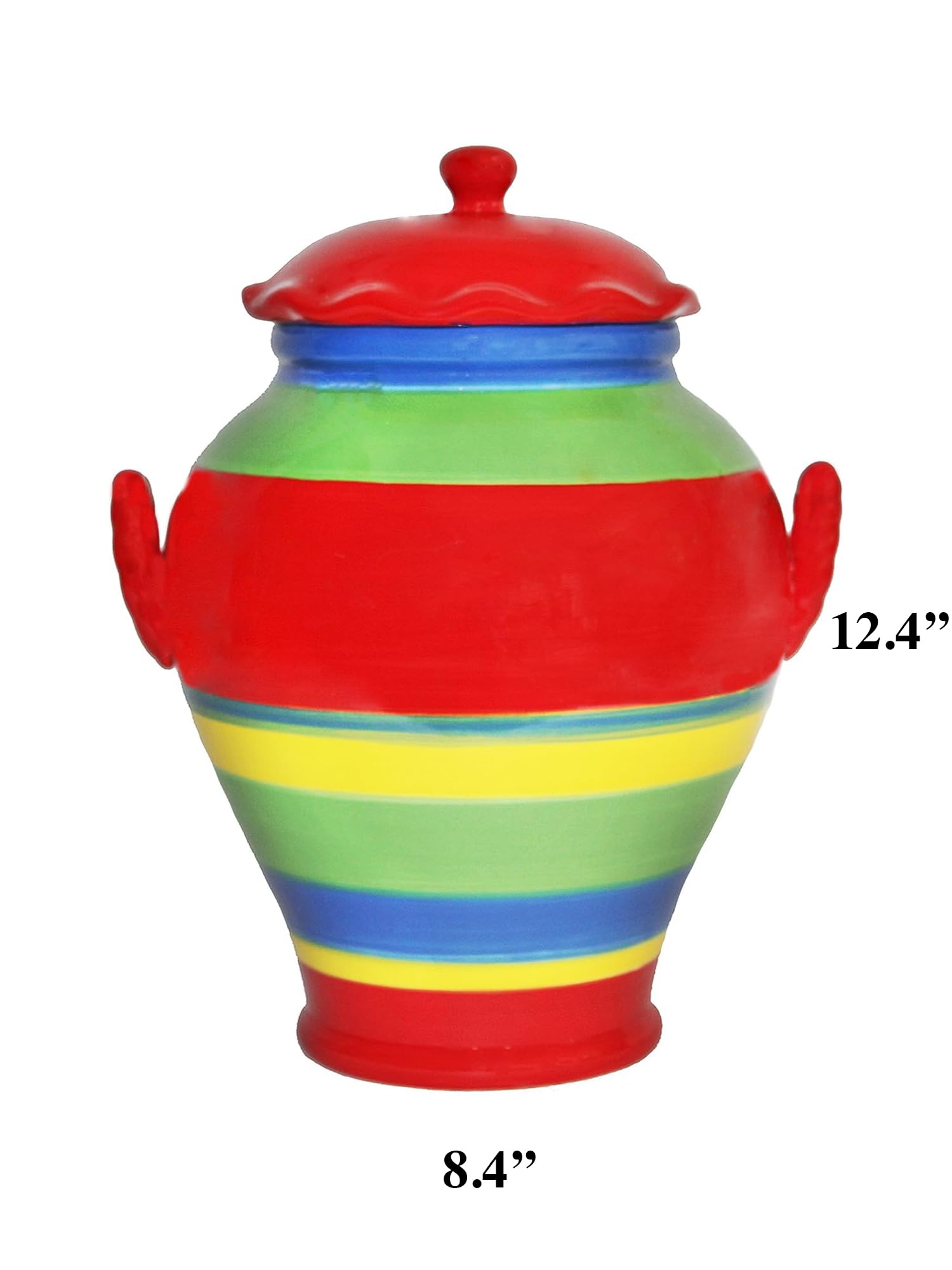 ACK Ceramic Cookie Jar with Lid, Food Storage Jar, Kitchen Décor, Snack Storage Container for Cookie, Candy