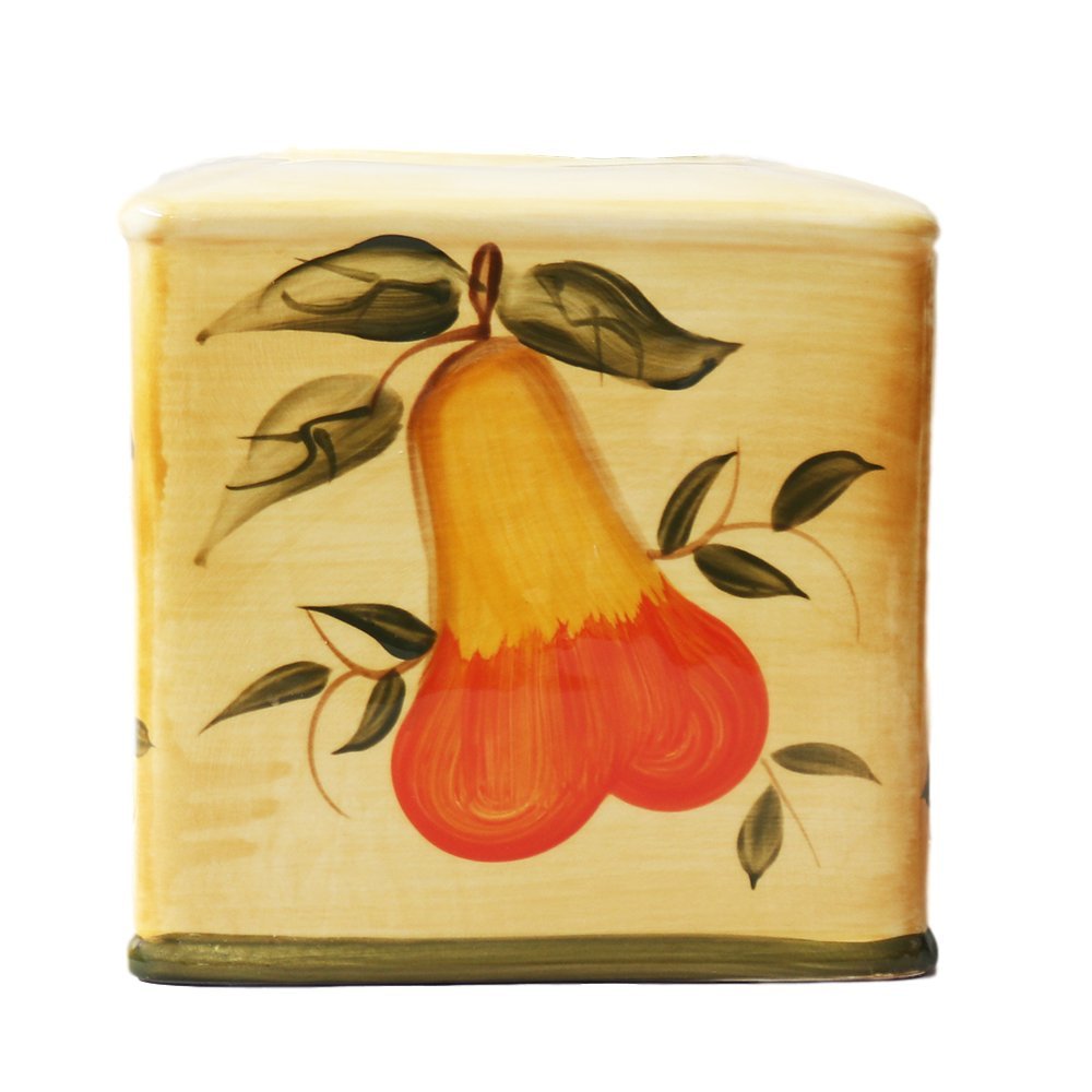 ACK Tuscany Mixed Fruit Delux Ceramic Tissue Box Cover, 88487