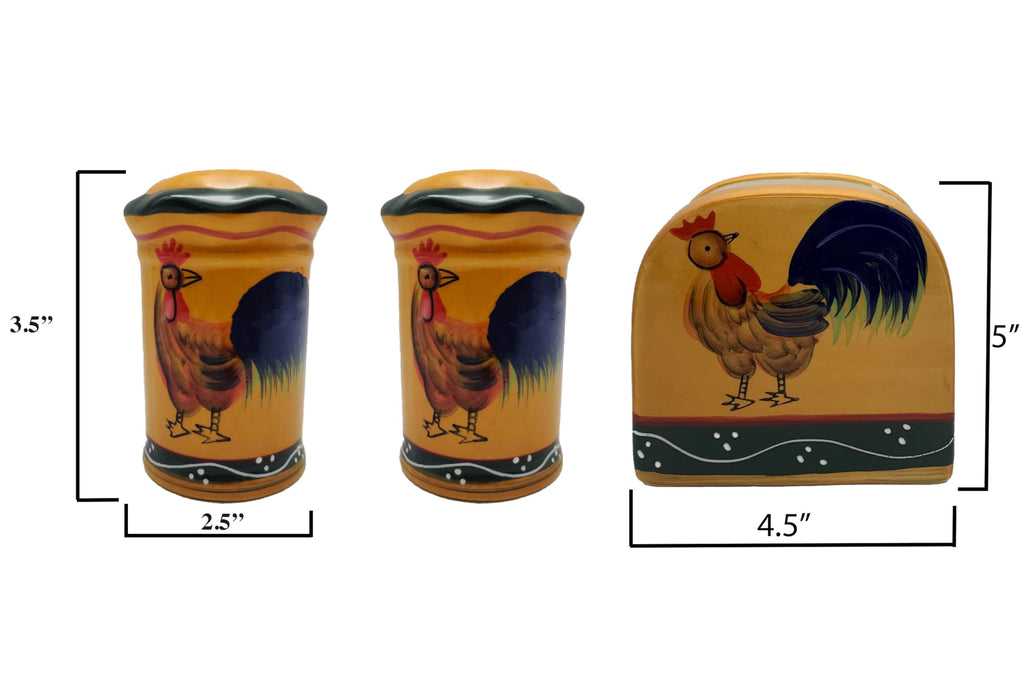 ACK Salt and Pepper Shaker, Kitchen Décor with Napkin holder