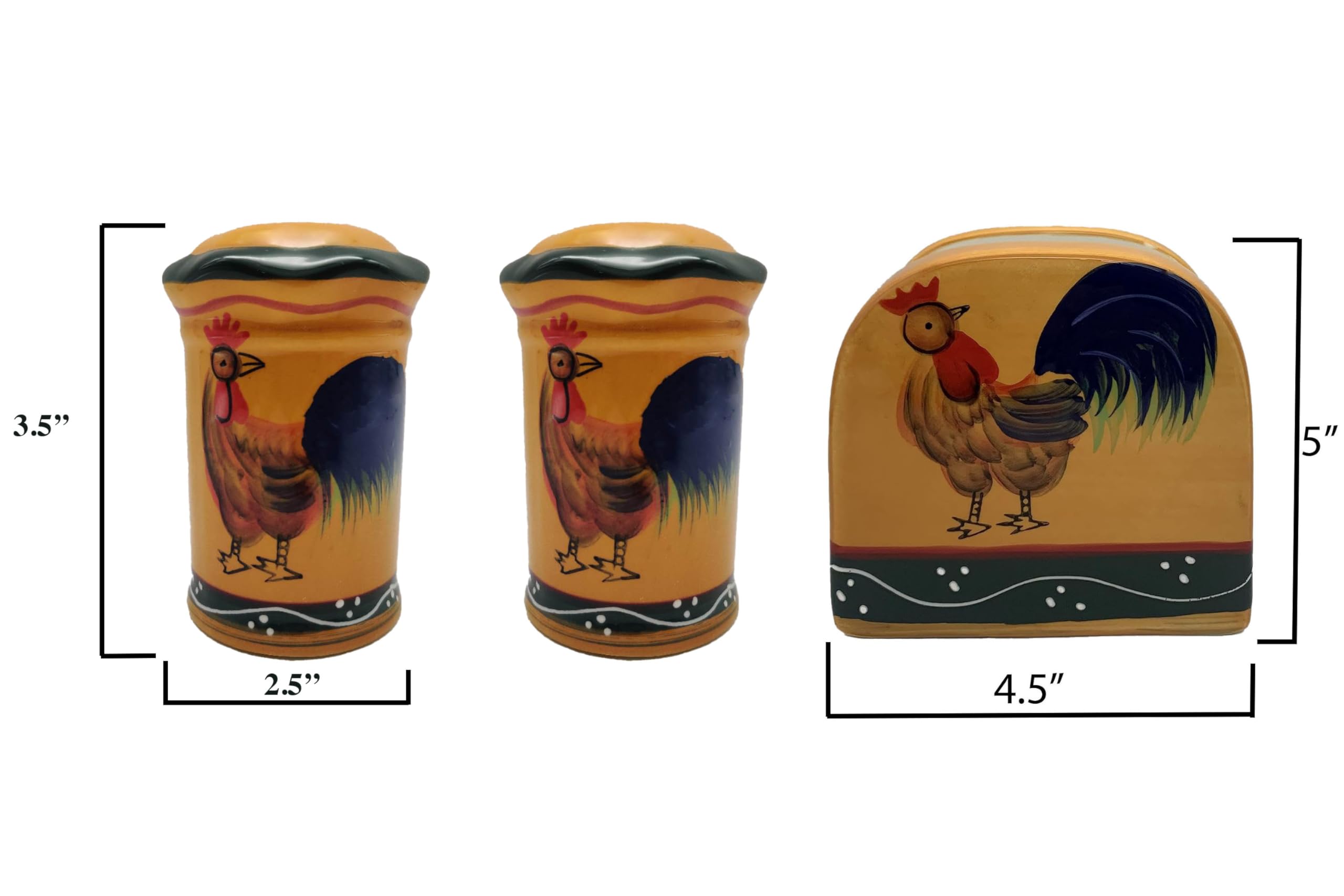 ACK Salt and Pepper Shaker, Kitchen Décor with Napkin holder