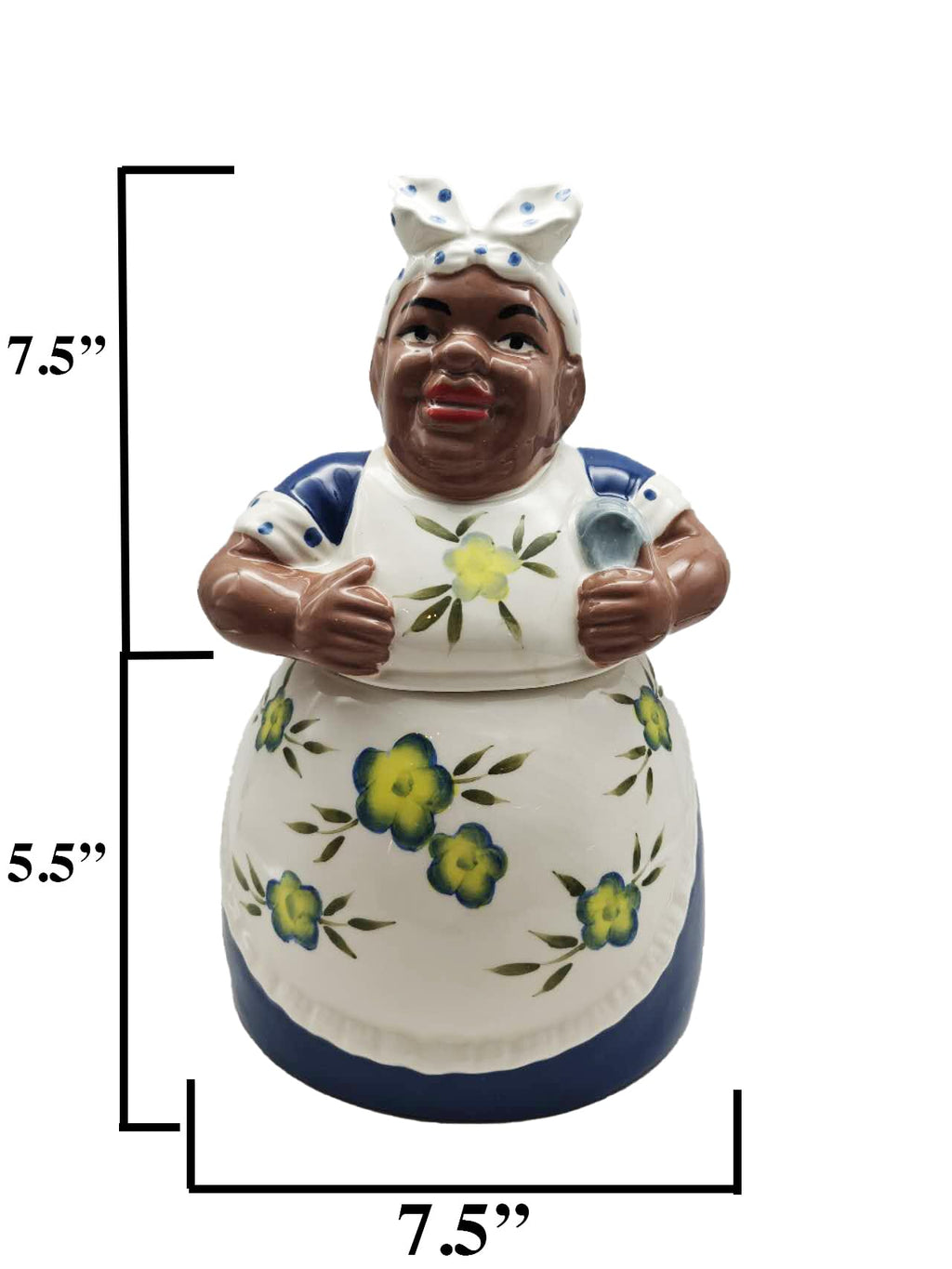 ACK Blue African American Cookie Jar
