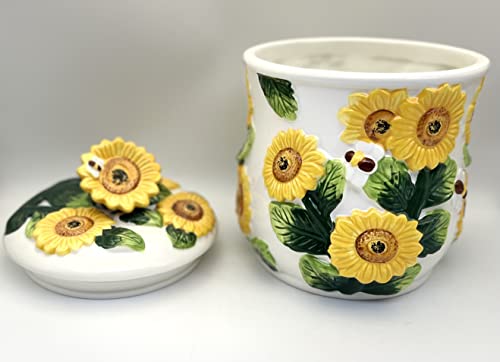 ACK Ceramic Cookie Jar with Lid, Food Storage Jar, Kitchen Décor, Snack Storage Container for Cookie, Candy