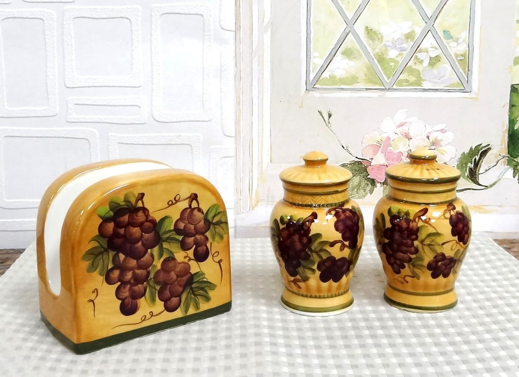 ACK Salt and Pepper Shaker, Kitchen Décor with Napkin holder