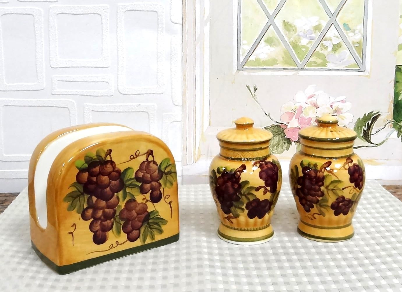ACK Salt and Pepper Shaker, Kitchen Décor with Napkin holder