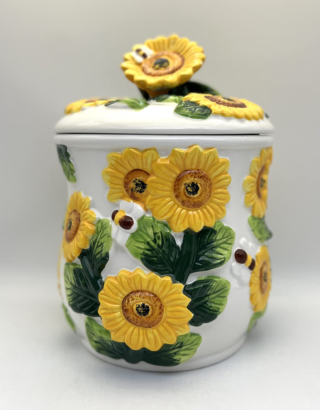 ACK Ceramic Cookie Jar with Lid, Food Storage Jar, Kitchen Décor, Snack Storage Container for Cookie, Candy