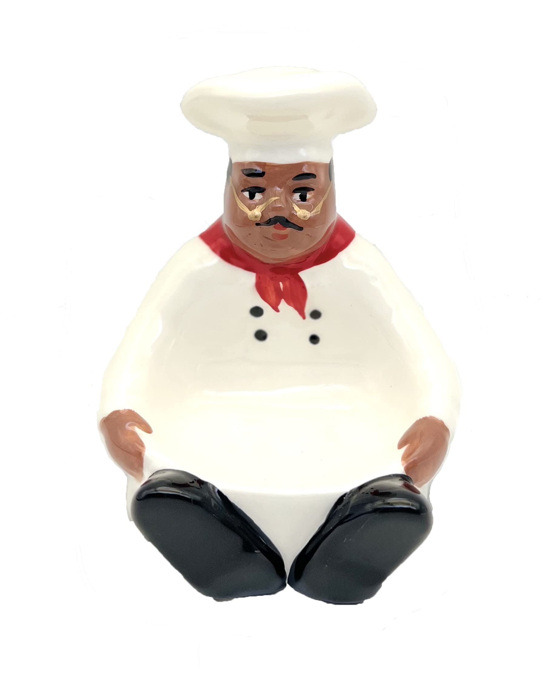 ACK Ceramic Hand Painted Soap/Sponge Holder for Kitchen Sink, Kitchen Décor, Scouring Pad