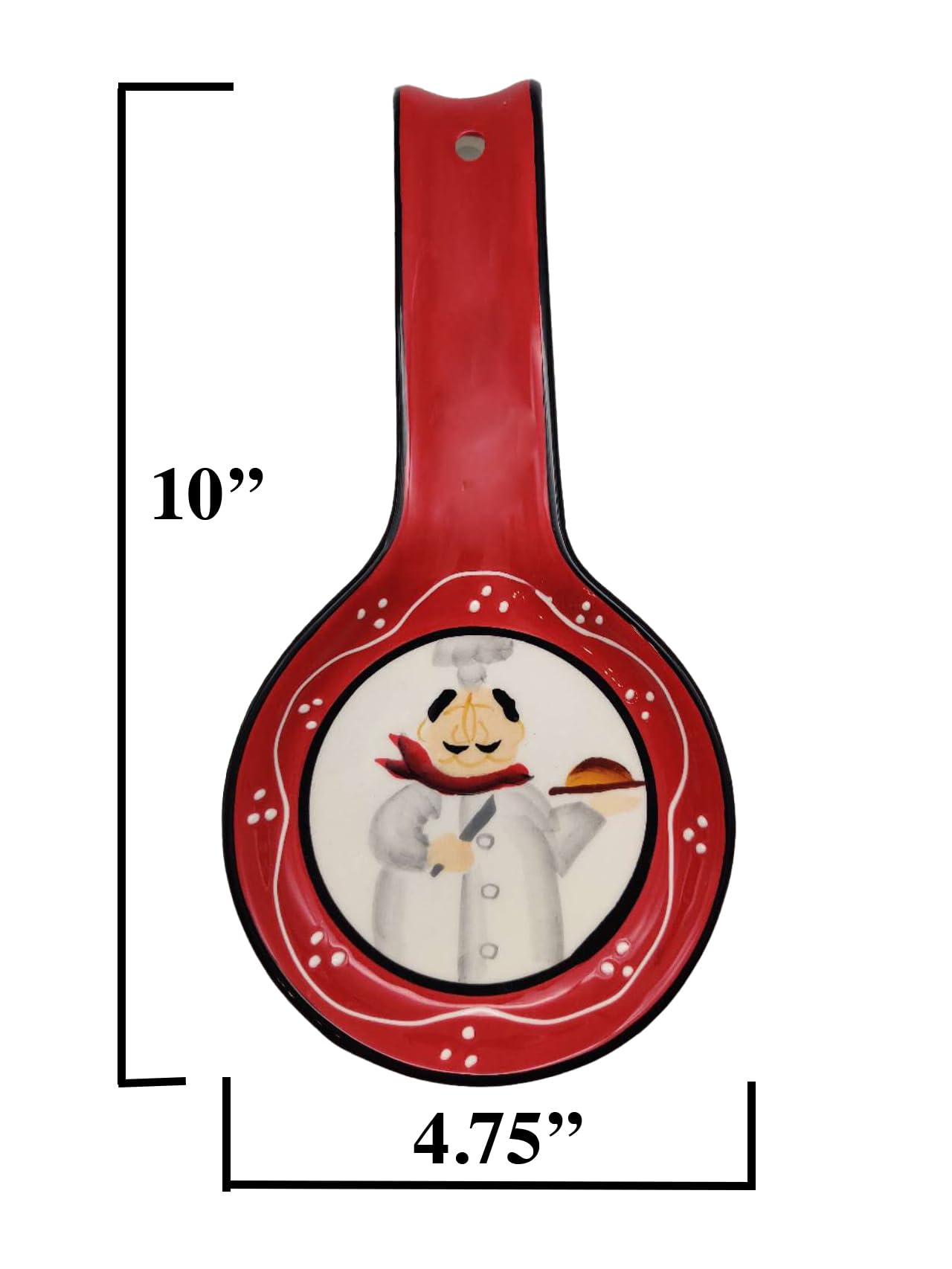 ACK Ceramic Spoon Rest, Cooking Spoon Holder for Kitchen Counter, Utensil Rest for Spoon, Ladle, Spatula, Kitchen Decor