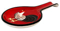 ACK Tuscany Roamer Rooster Hand Painted Ceramic Spoon Rest for Stove Top, Cooking Spoon Holder for Kitchen Counter, Utensil Rest for Spoon, Ladle, Spatula, Kitchen Decor
