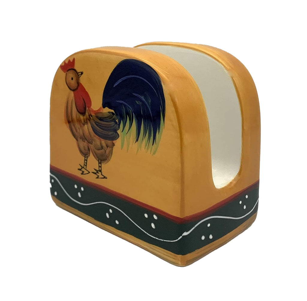 ACK Ceramic Hand Painted Napkin Holder for Kitchen, Resturant, Kitchen Décor