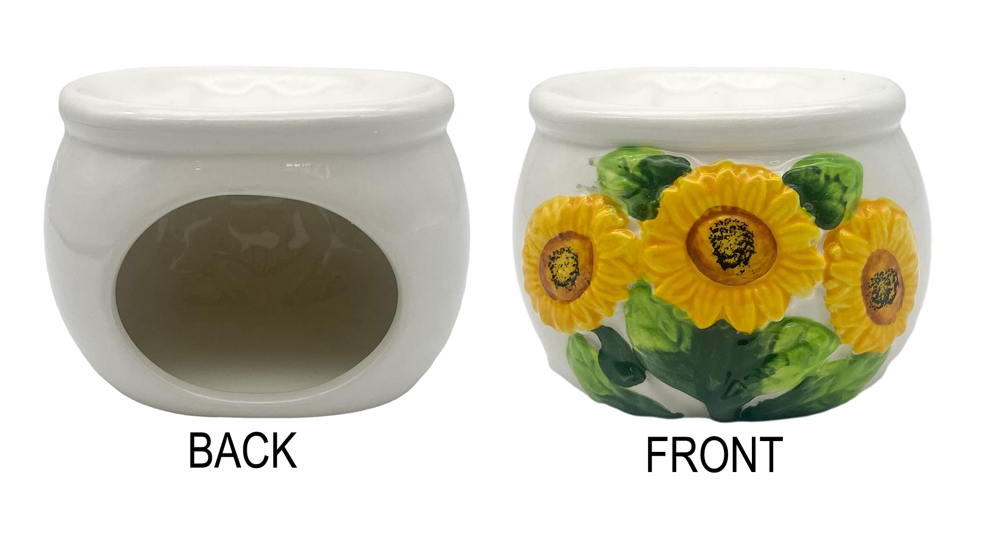 ACK Sponge/Soap Holder (Sunflower), Ceramic Hand Painted Sponge Holder for Kitchen Sink, Kitchen Décor, Scouring Pad