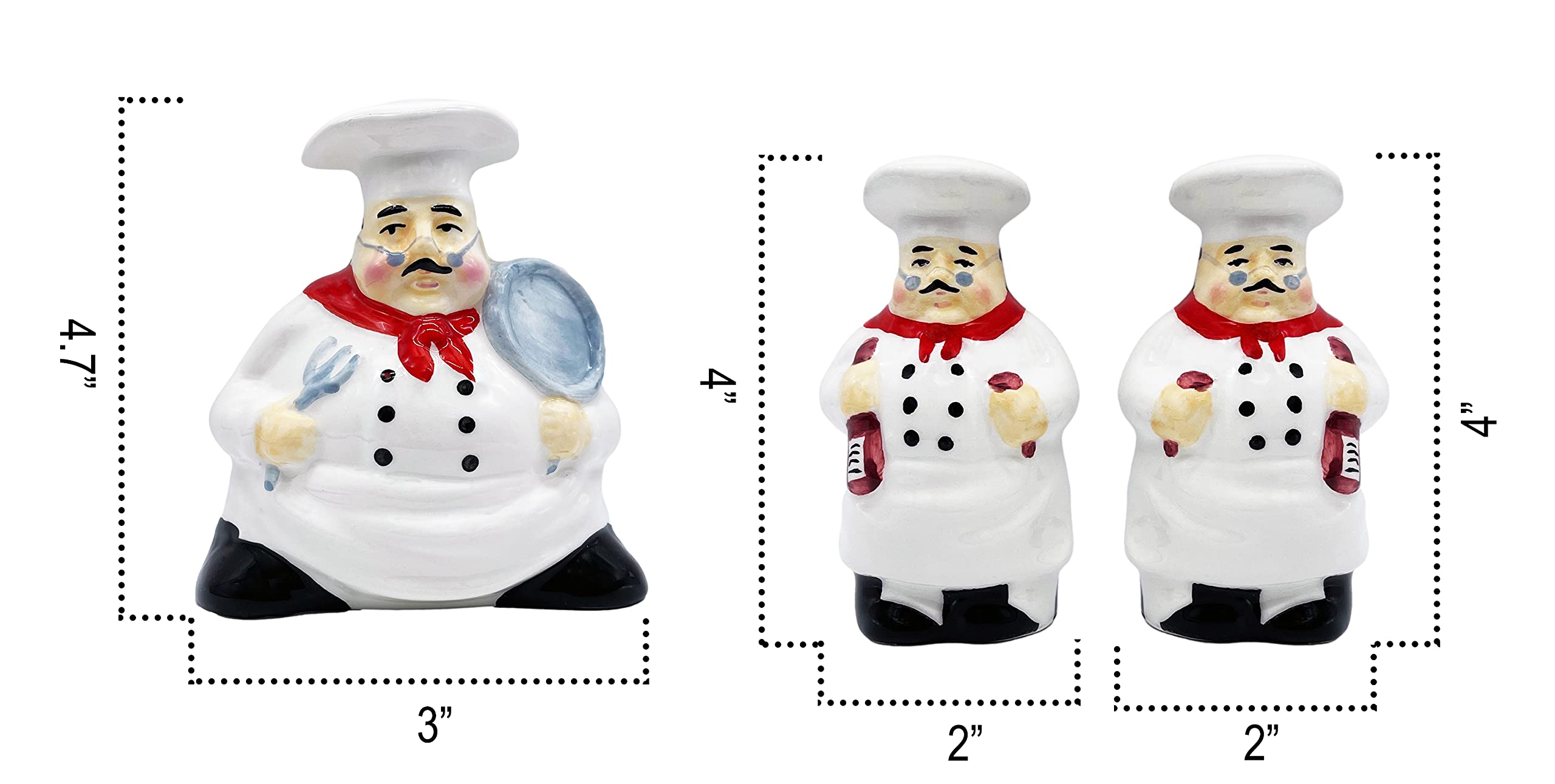 ACK Salt and Pepper Shaker, Kitchen Décor with Napkin holder