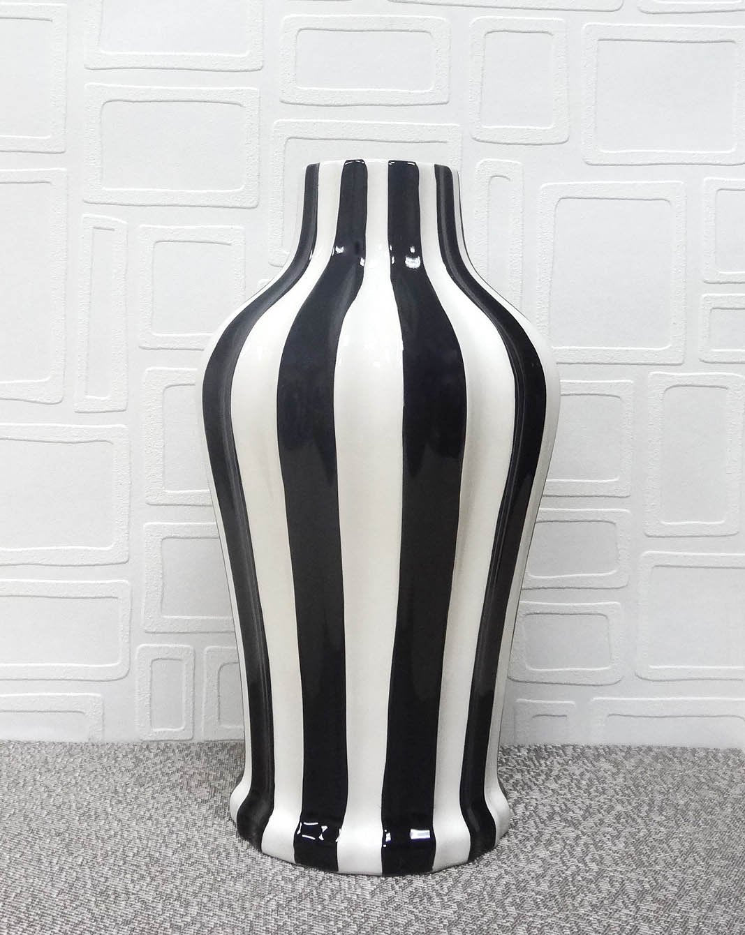 ACK Tuscan Collection Classic Striped Ceramic VASE, Your Choice of Color