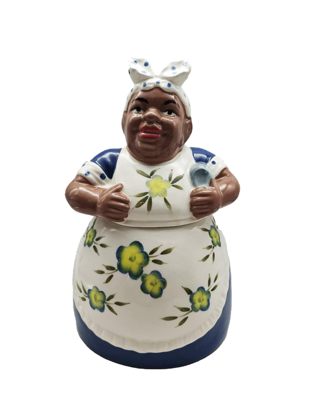 ACK Blue African American Cookie Jar