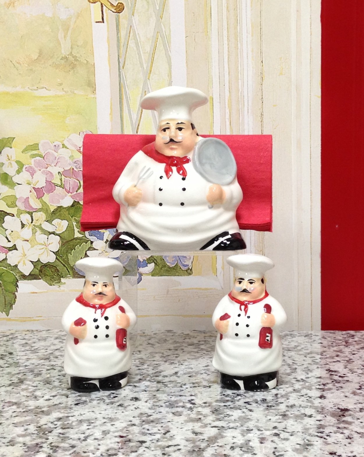 ACK Salt and Pepper Shaker, Kitchen Décor with Napkin holder