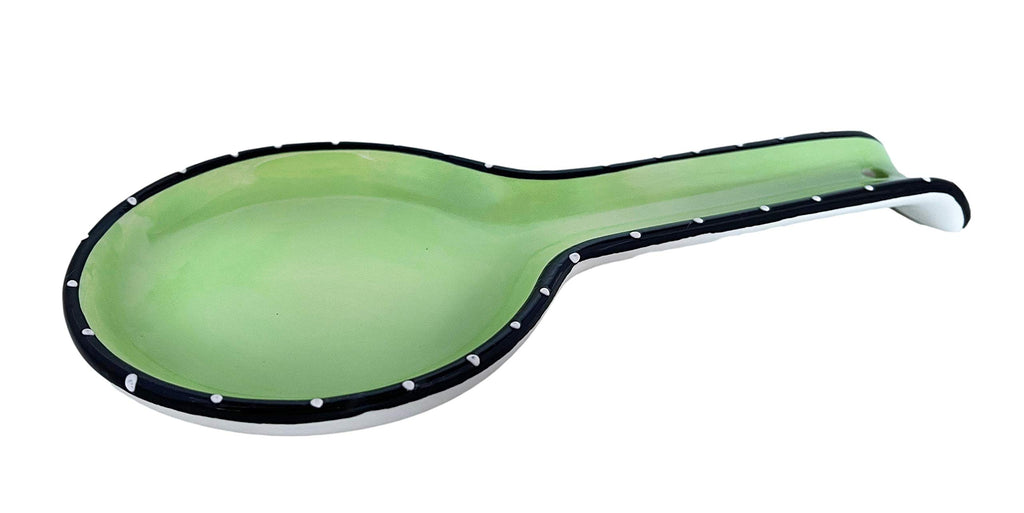 ACK Ceramic Spoon Rest, Cooking Spoon Holder for Kitchen Counter, Utensil Rest for Spoon, Ladle, Spatula, Kitchen Decor