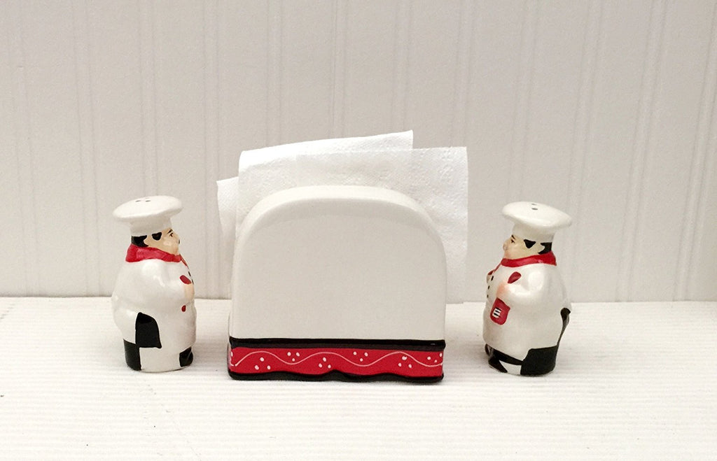 ACK Salt and Pepper Shaker, Kitchen Décor with Napkin holder