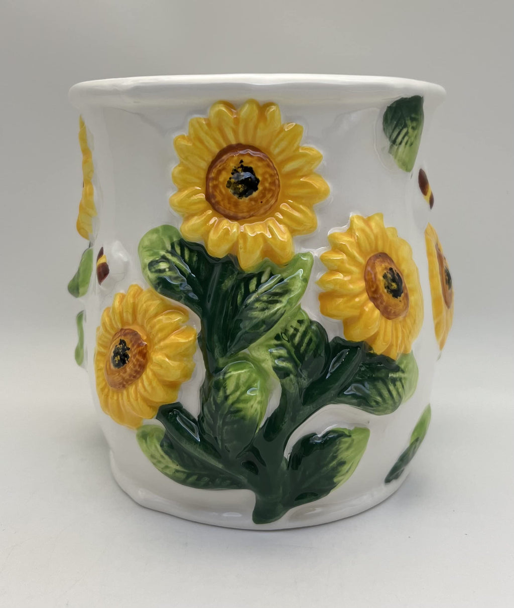ACK 3D Sunflower Utensil Holder, Utensil Crock, Modern Kitchen Decor, Kitchen Storage
