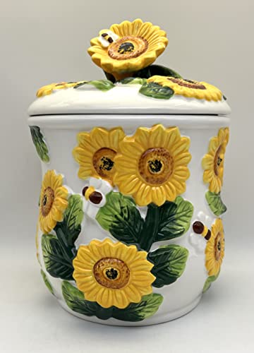 ACK Ceramic Cookie Jar with Lid, Food Storage Jar, Kitchen Décor, Snack Storage Container for Cookie, Candy