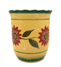 ACK Country Sunflower Hand Painted Ceramic Utensil Jar, Utensil Holder, Utensil Crock, Modern Kitchen Decor, Kitchen Storage for for Spoon, Ladle, Spatula and More