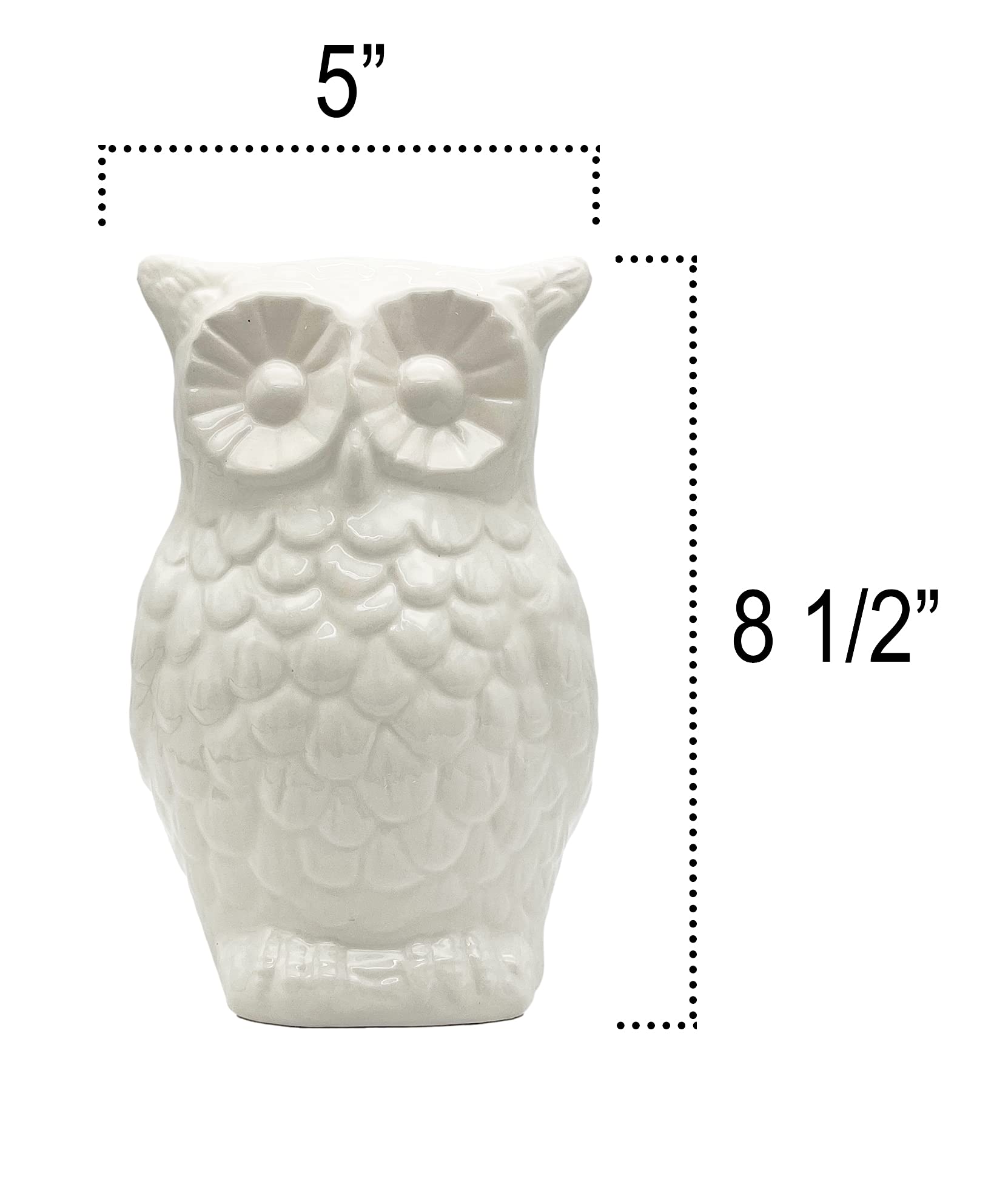 Tuscan Collection Ceramic Owl Coins Money Bank 8"H, By ACK "Your choice of color"