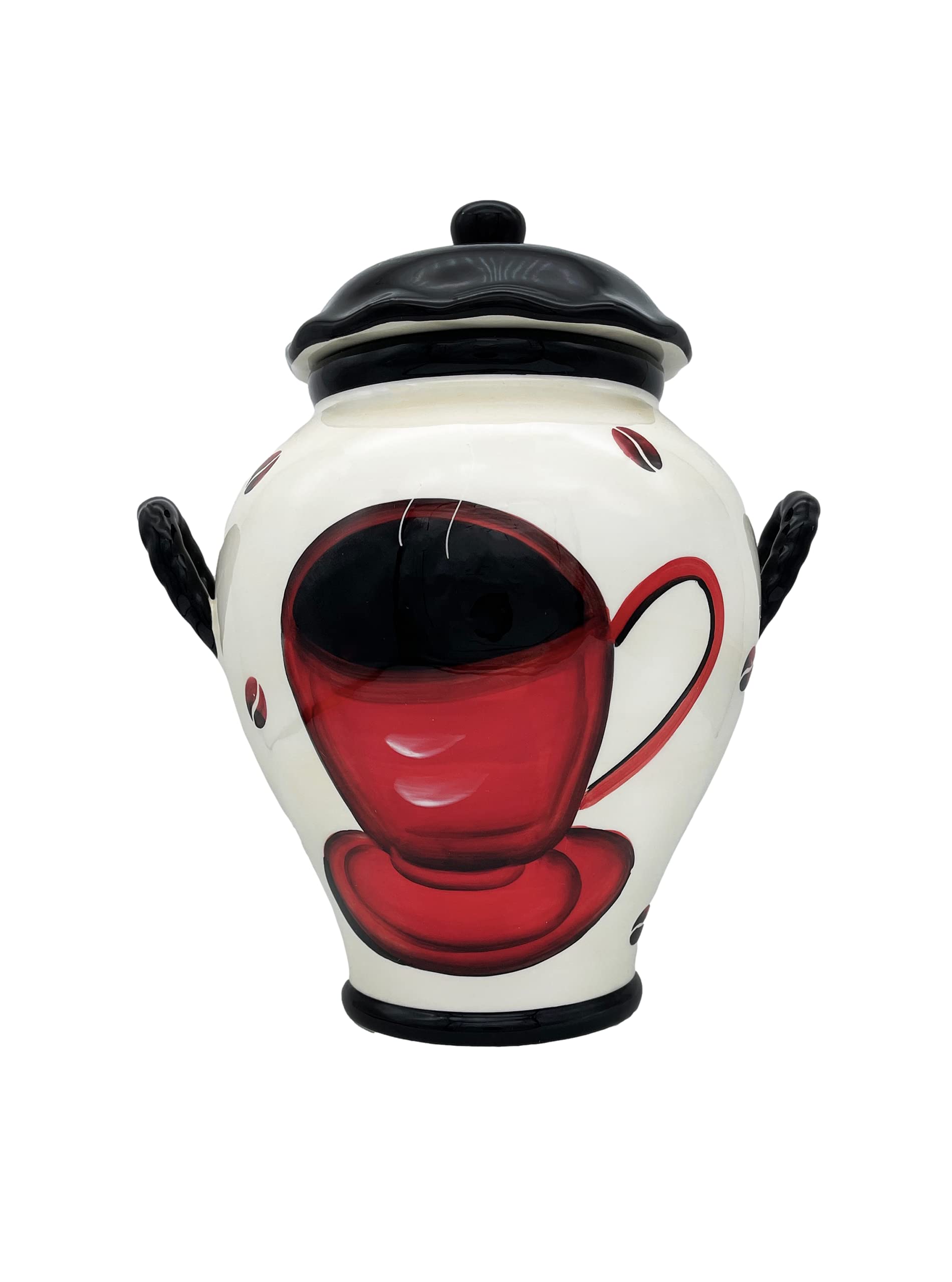 ACK Ceramic Cookie Jar with Lid, Food Storage Jar, Kitchen Décor, Snack Storage Container for Cookie, Candy
