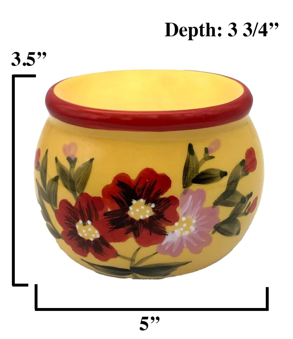 ACK Ceramic Hand Painted Soap/Sponge Holder for Kitchen Sink, Kitchen Décor, Scouring Pad