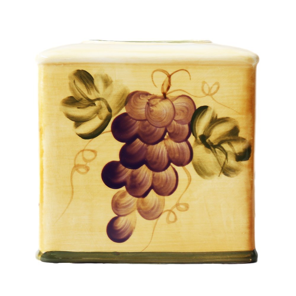 ACK Tuscany Mixed Fruit Delux Ceramic Tissue Box Cover, 88487