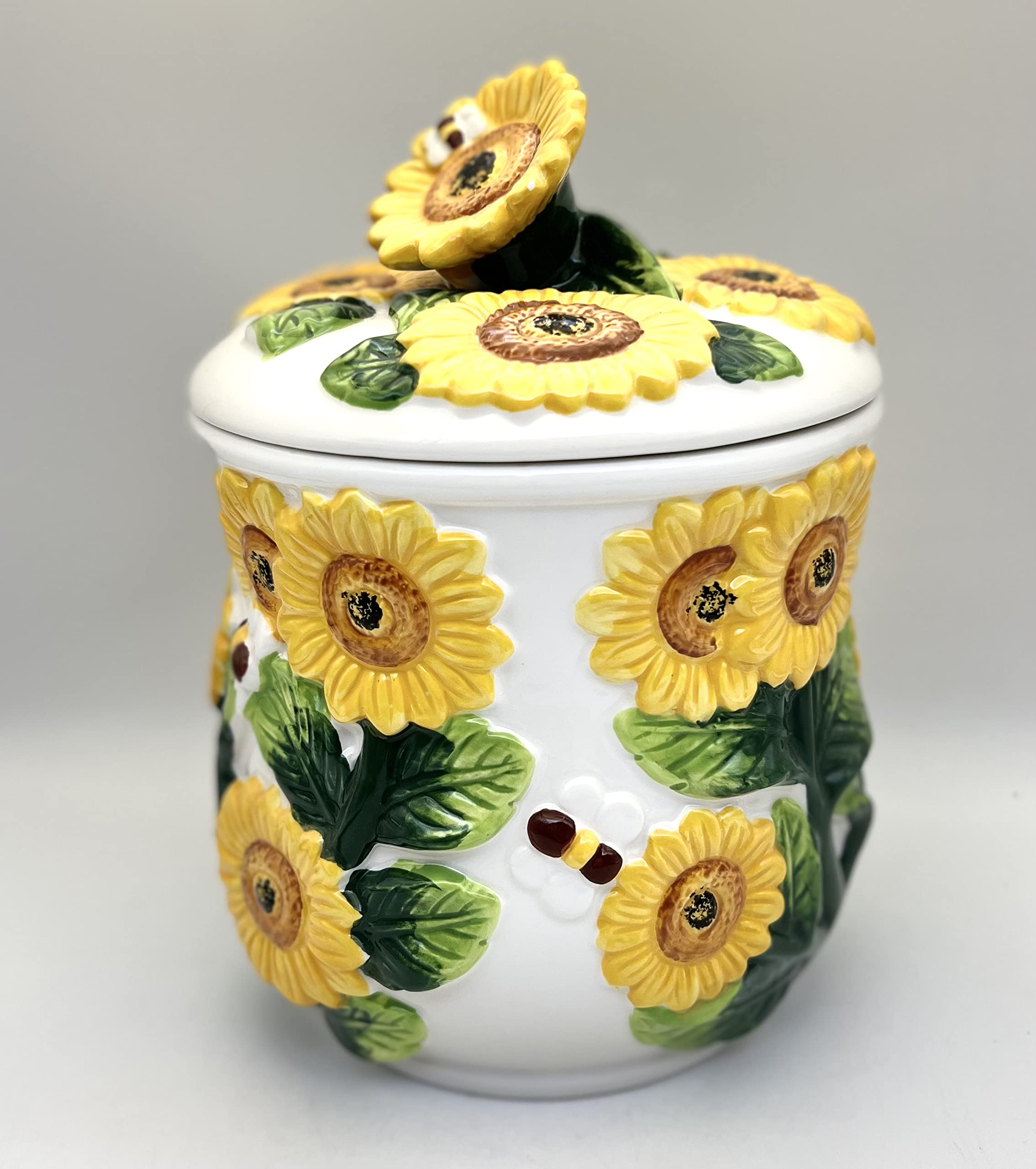 ACK Ceramic Cookie Jar with Lid, Food Storage Jar, Kitchen Décor, Snack Storage Container for Cookie, Candy