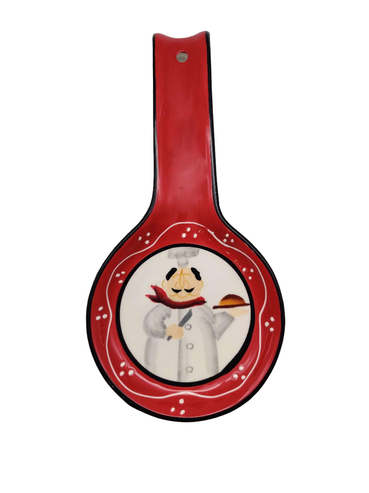 ACK Ceramic Spoon Rest, Cooking Spoon Holder for Kitchen Counter, Utensil Rest for Spoon, Ladle, Spatula, Kitchen Decor