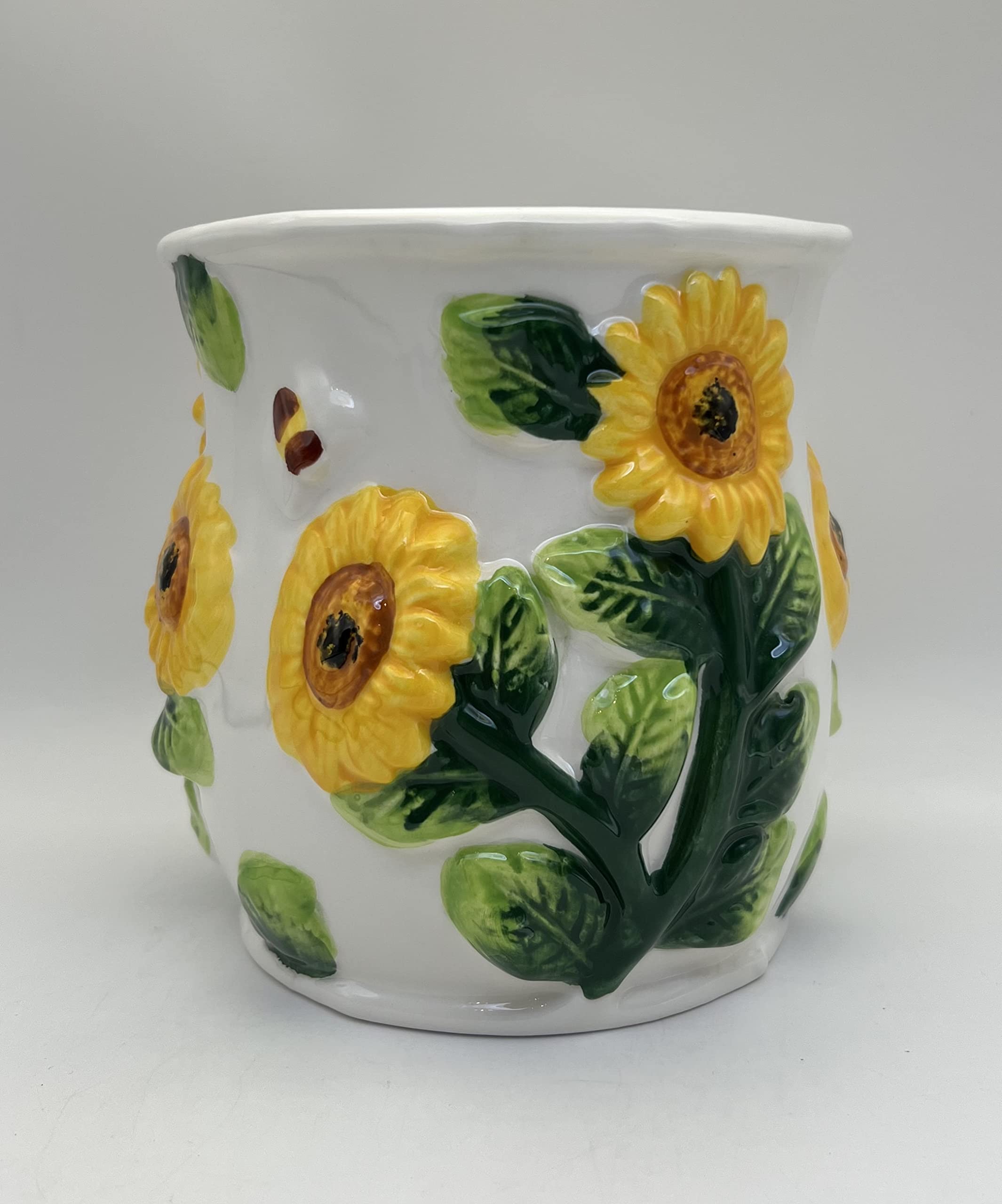 ACK 3D Sunflower Utensil Holder, Utensil Crock, Modern Kitchen Decor, Kitchen Storage