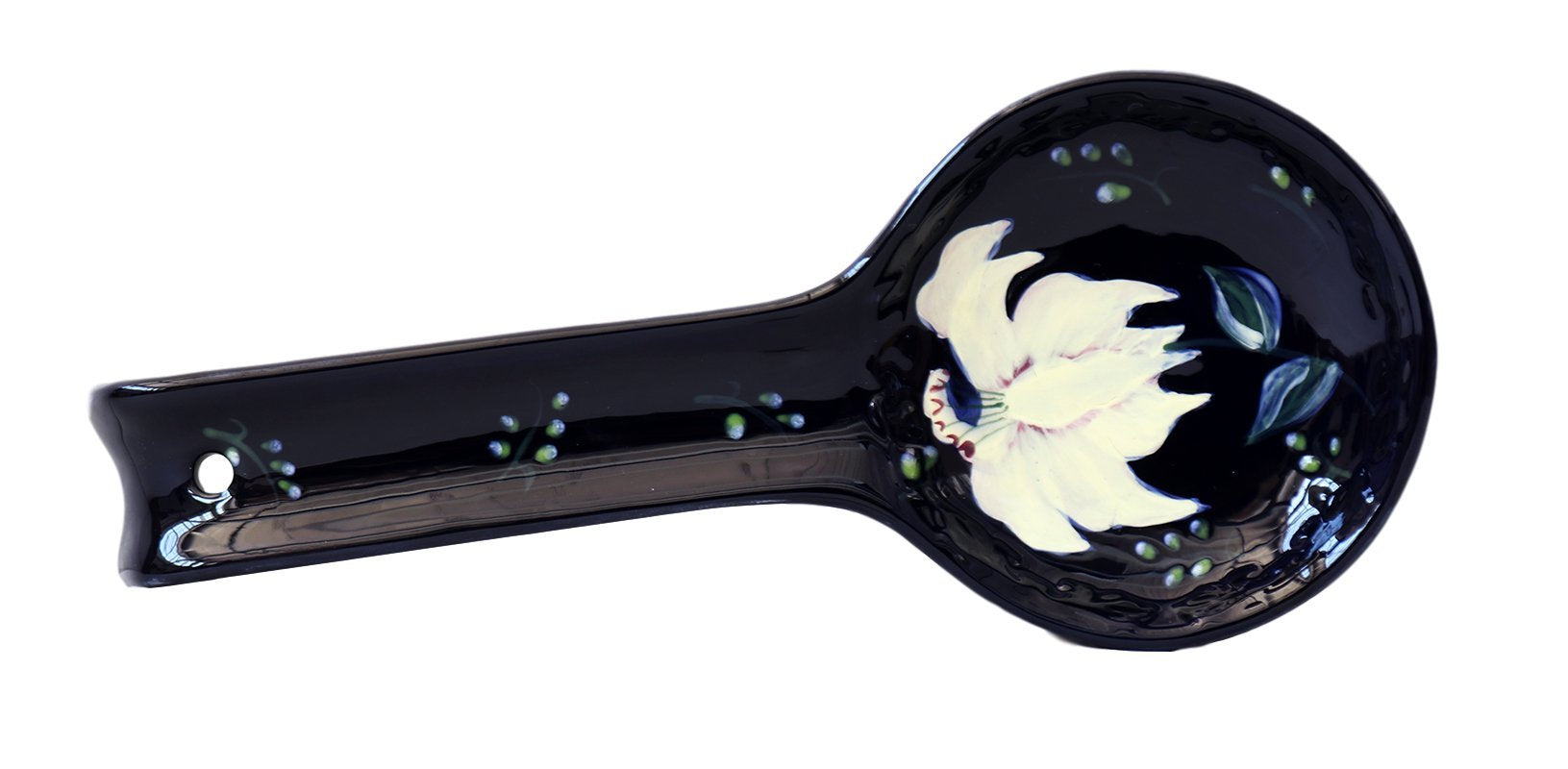 ACK Ceramic Spoon Rest, Cooking Spoon Holder for Kitchen Counter, Utensil Rest for Spoon, Ladle, Spatula, Kitchen Decor