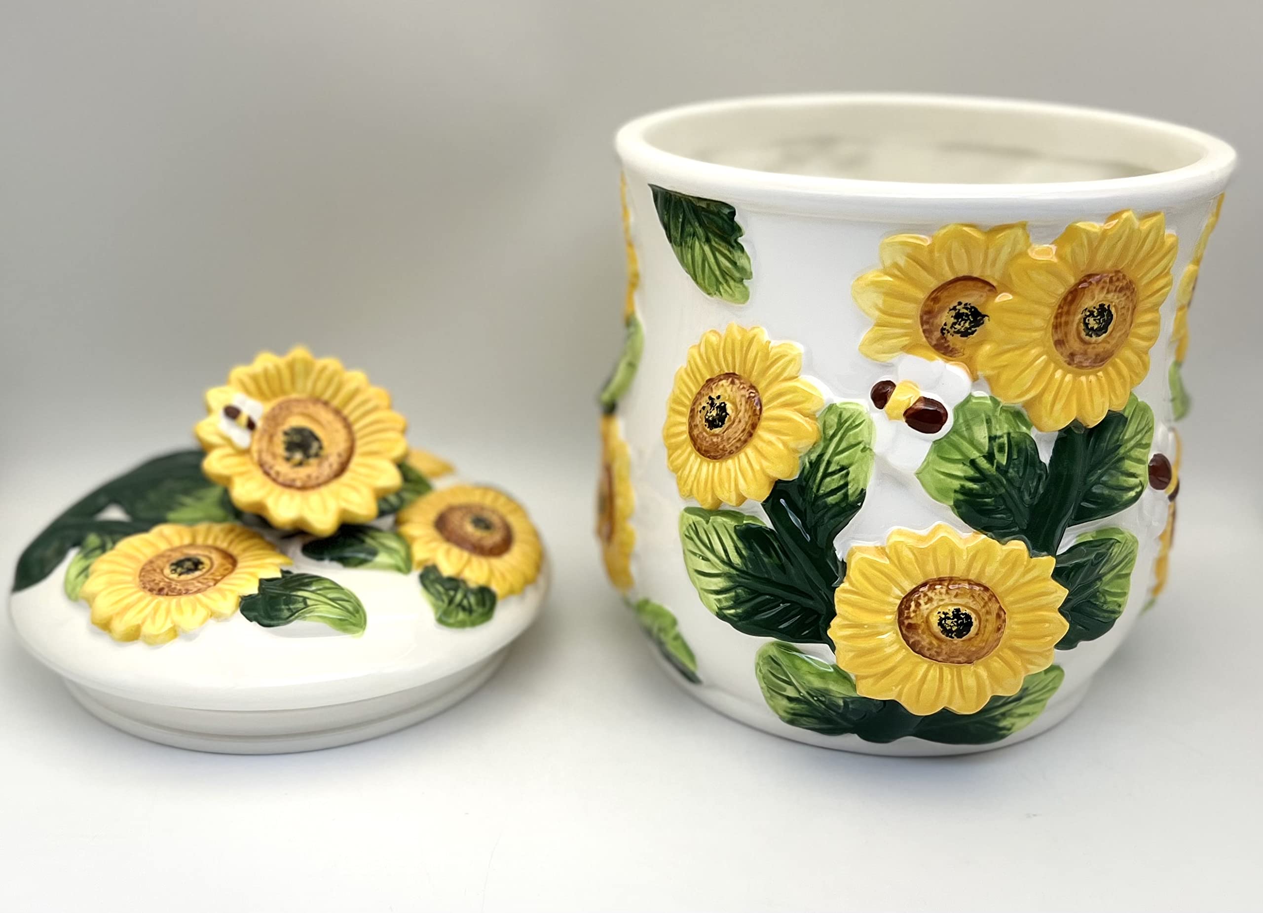 ACK Ceramic Cookie Jar with Lid, Food Storage Jar, Kitchen Décor, Snack Storage Container for Cookie, Candy