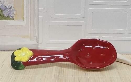 ACK Ceramic Spoon Rest, Cooking Spoon Holder for Kitchen Counter, Utensil Rest for Spoon, Ladle, Spatula, Kitchen Decor